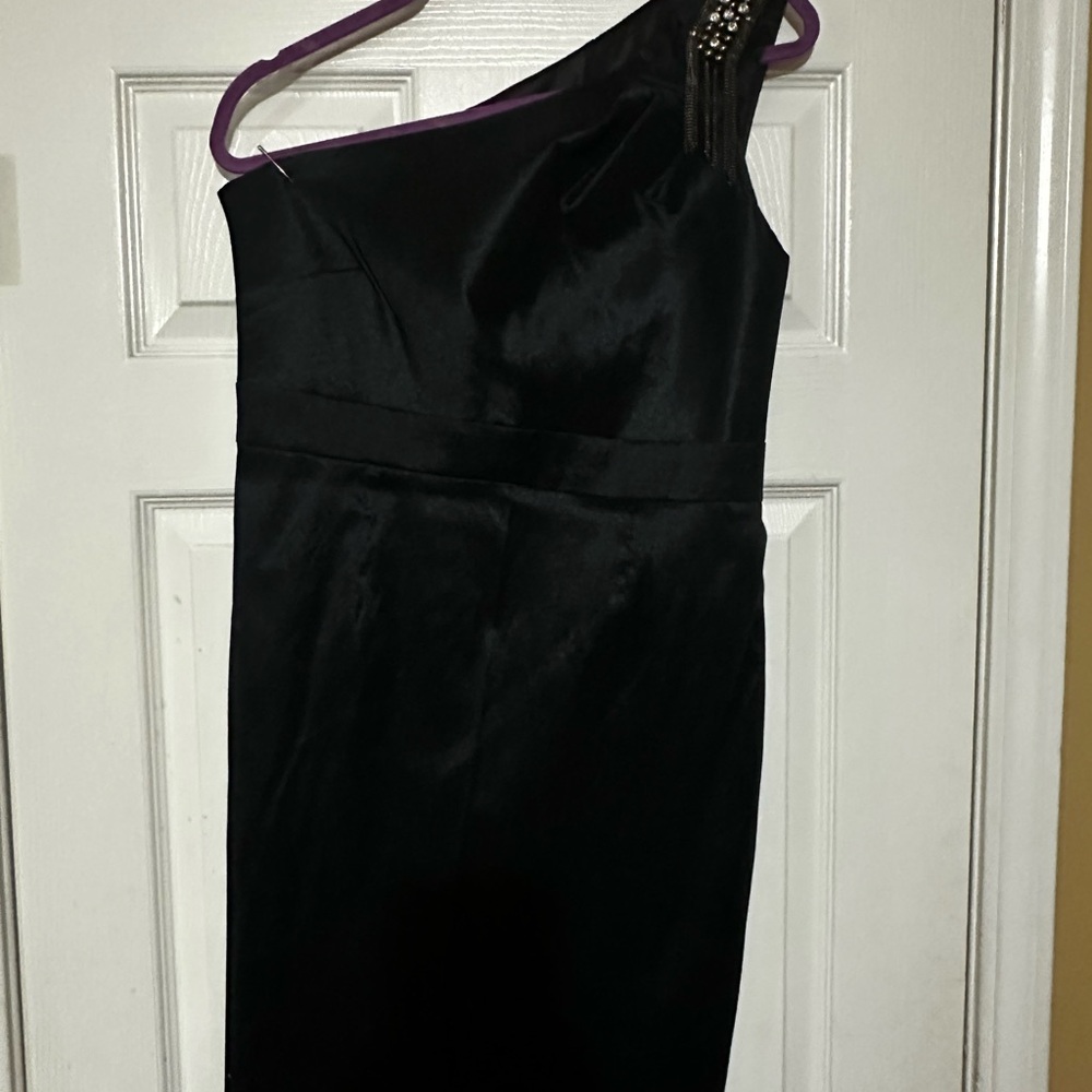 Emma & Michele Black Asymmetrical One-Shoulder Cocktail Dress